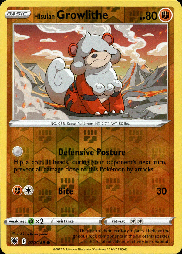 Hisuian Growlithe - 070/189 - Astral Radiance - Reverse Holo - Card Cavern