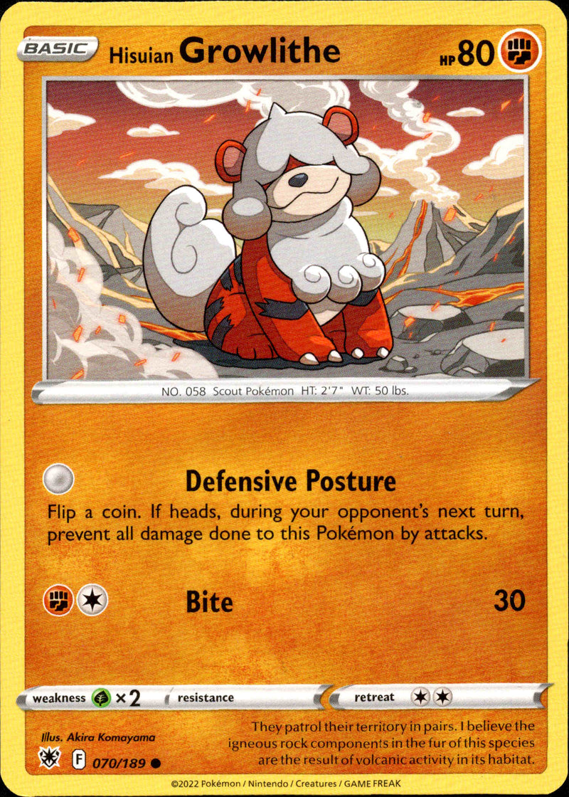 Hisuian Growlithe - 070/189 - Astral Radiance - Card Cavern