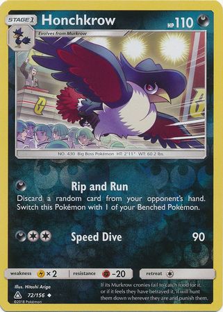 Honchkrow - 72/156 - Ultra Prism - Reverse Holo - Card Cavern