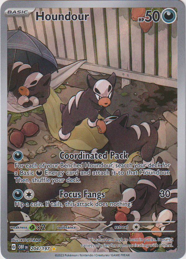 Houndour - 204/197 - Obsidian Flames - Holo - Card Cavern