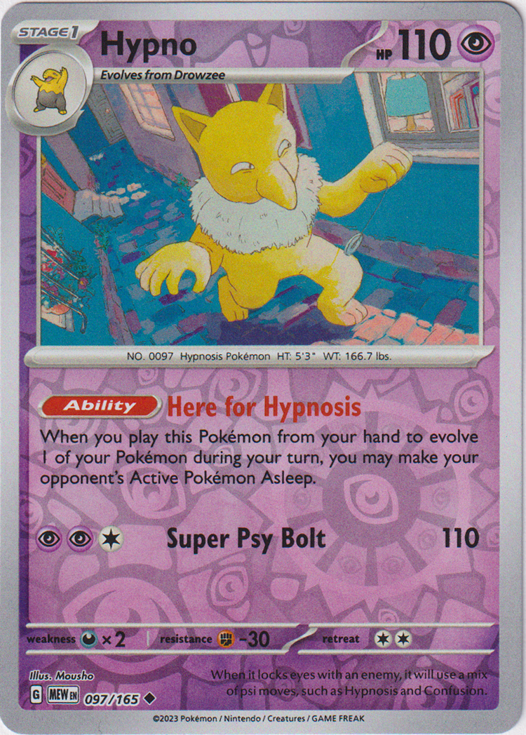 Hypno - 097/165 - Scarlet & Violet 151 - Reverse Holo - Card Cavern