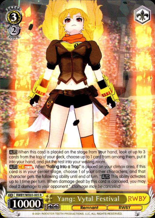 Yang: Vytal Festival - RWBY/WX03-005 - RWBY - Card Cavern