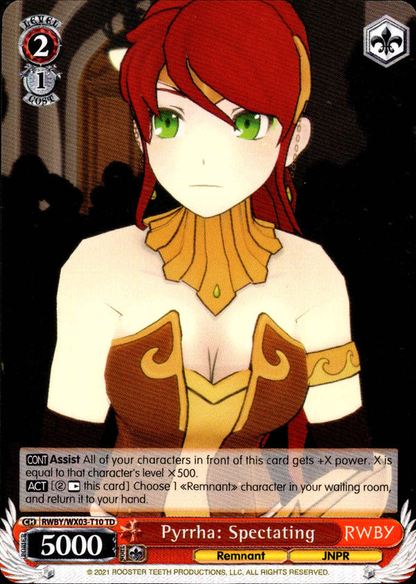 Pyrrha: Spectating - RWBY/WX03-T10 - RWBY - Card Cavern