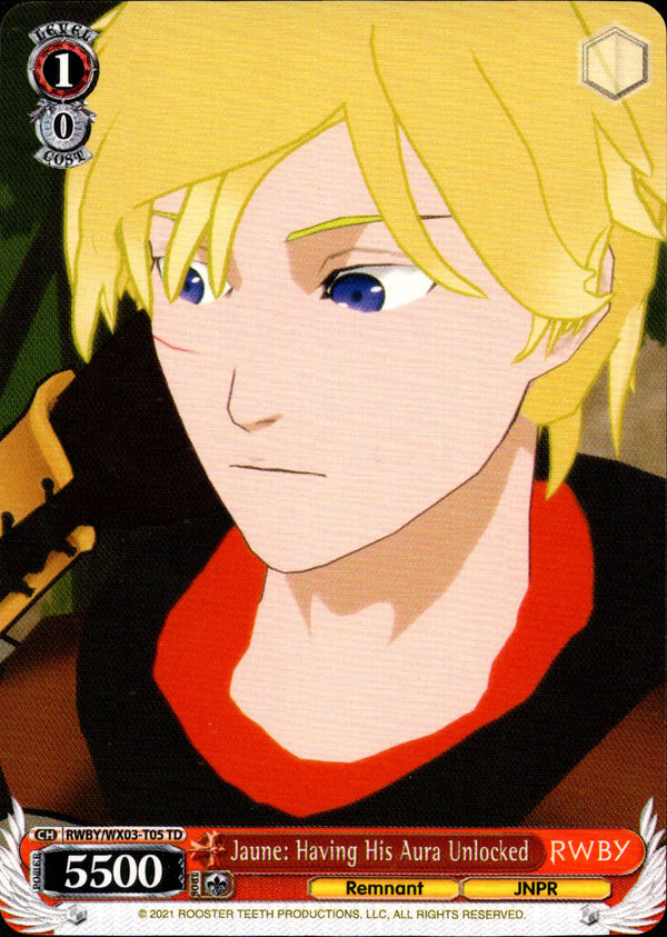 Jaune: Having His Aura Unlocked - RWBY/WX03-T05 - RWBY - Card Cavern