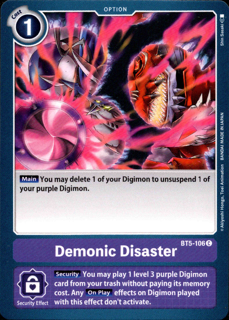 Demonic Disaster - BT5-106 - Battle Of Omni - Card Cavern