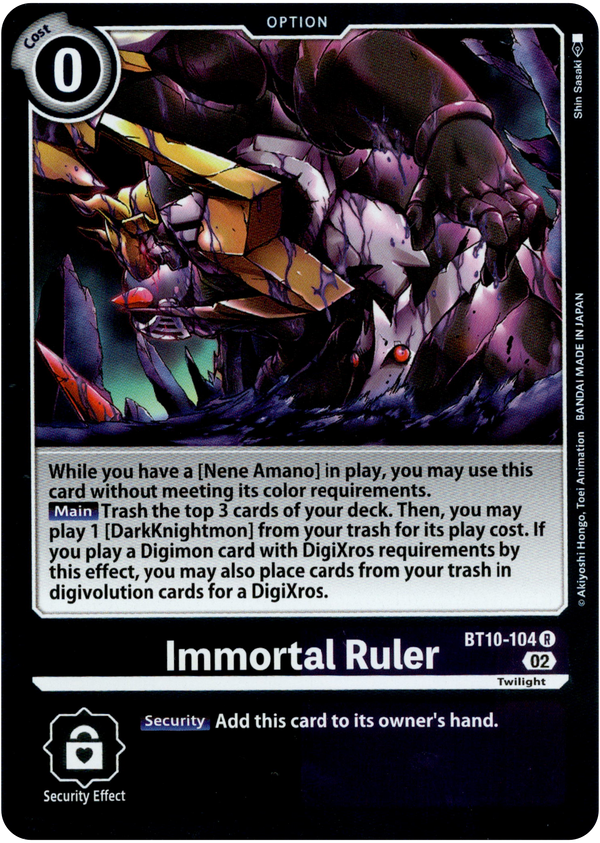 Immortal Ruler - BT10-104 R - Xros Encounter - Foil - Card Cavern