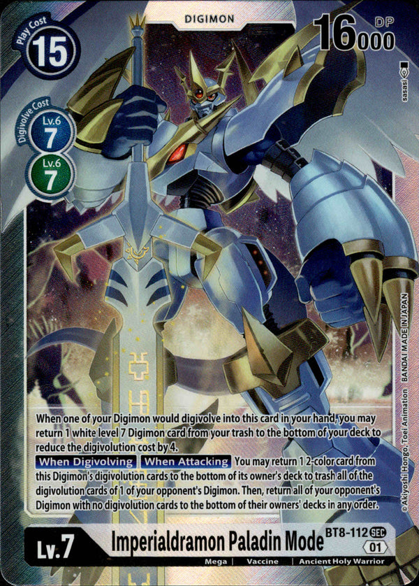 Imperialdramon Paladin Mode - BT8-112 SEC - New Awakening - Foil - Card Cavern