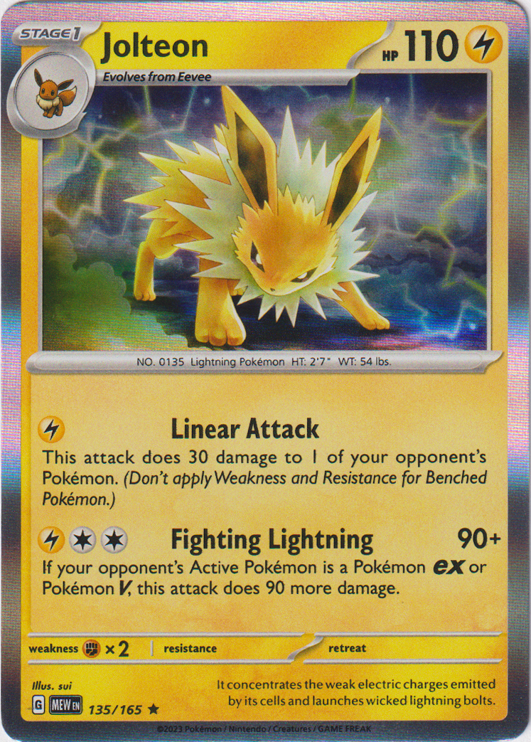 Jolteon - 135/165 - Scarlet & Violet 151 - Holo - Card Cavern