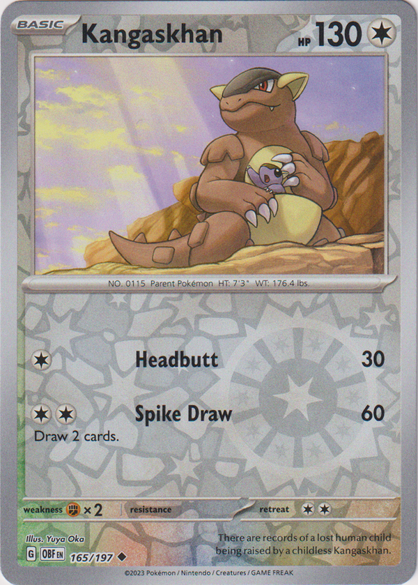 Kangaskhan - 165/197 - Obsidian Flames - Reverse Holo - Card Cavern