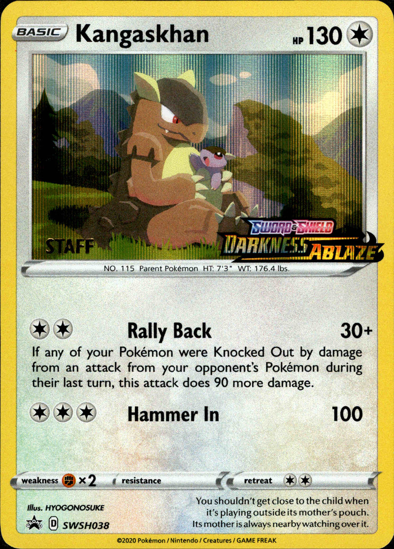 Kangaskhan Prerelease (Staff) - SWSH038 - Sword & Shield Promo - Card Cavern