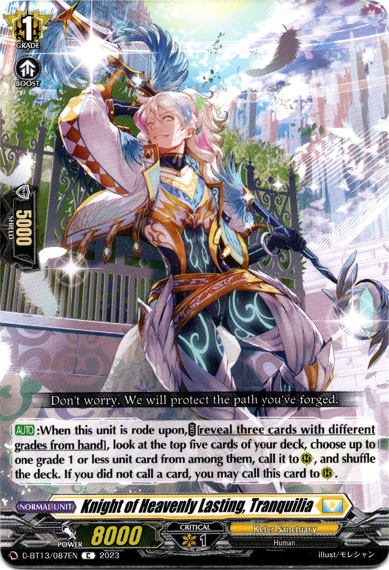 Knight of Heavenly Lasting, Tranquilia - D-BT13/087EN - Flight of Chakrabarthi - Card Cavern