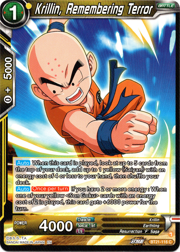 Krillin, Remembering Terror - BT21-116 - Wild Resurgence - Card Cavern