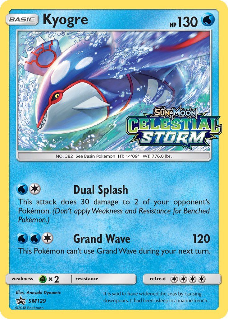 Kyogre Prerelease - SM129 - Sun & Moon Promo - Card Cavern