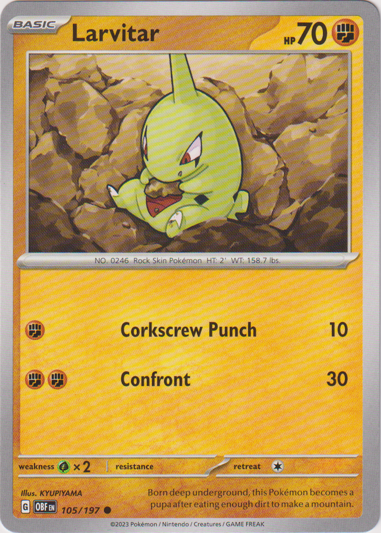 Larvitar - 105/197 - Obsidian Flames - Card Cavern