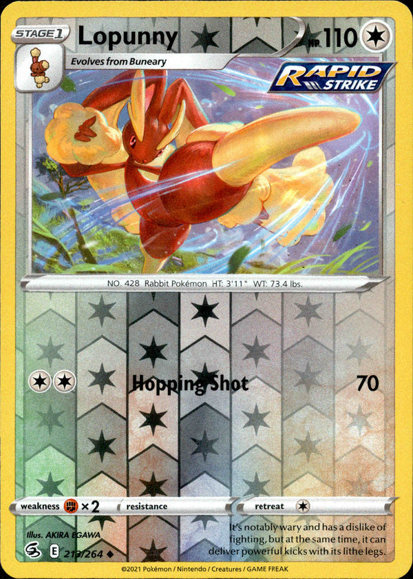 Lopunny - 213/264 - Fusion Strike - Reverse Holo - Card Cavern