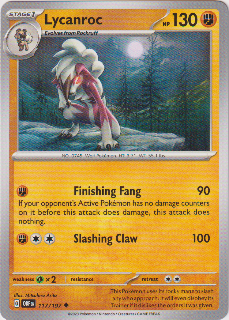 Lycanroc - 117/197 - Obsidian Flames - Card Cavern