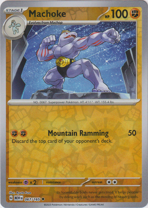 Machoke - 067/165 - Scarlet & Violet 151 - Reverse Holo - Card Cavern