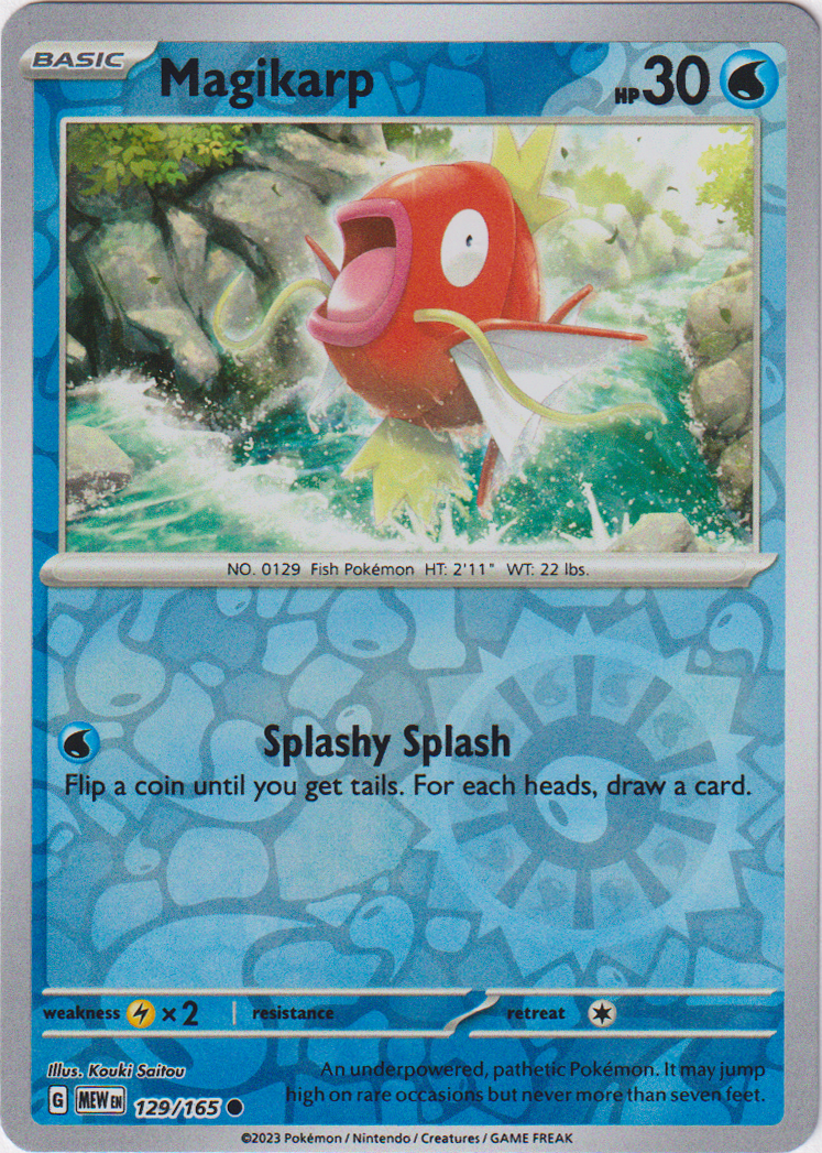 Magikarp - 129/165 - Scarlet & Violet 151 - Reverse Holo – Card Cavern ...