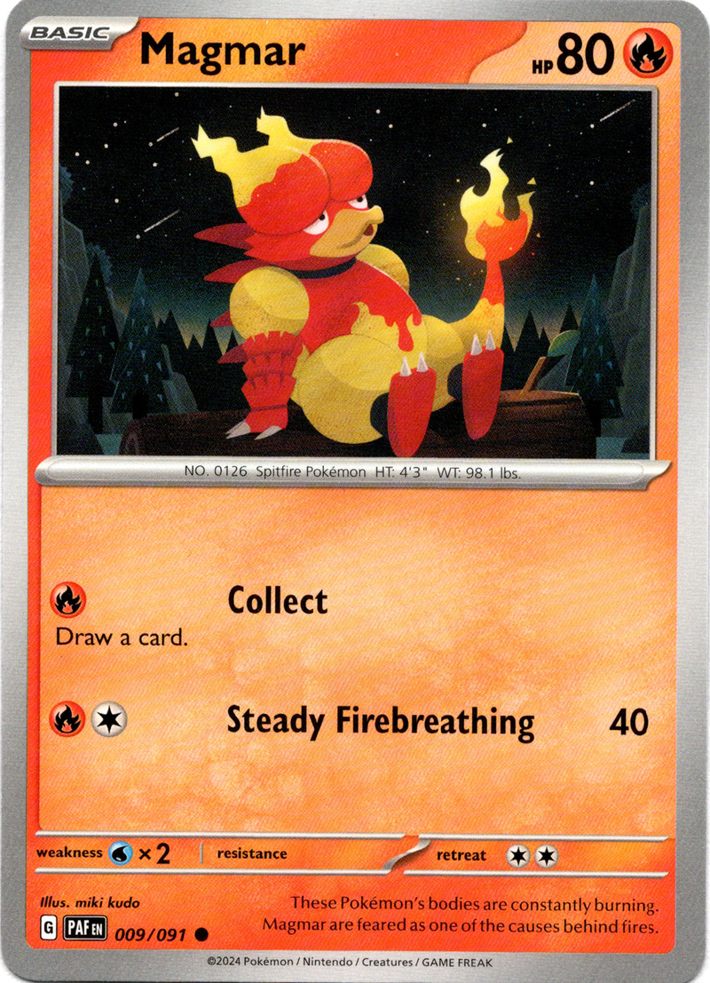 Magmar - 009/091 - Paldean Fates - Card Cavern