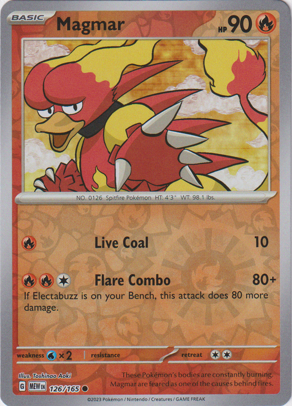 Magmar - 126/165 - Scarlet & Violet 151 - Reverse Holo - Card Cavern