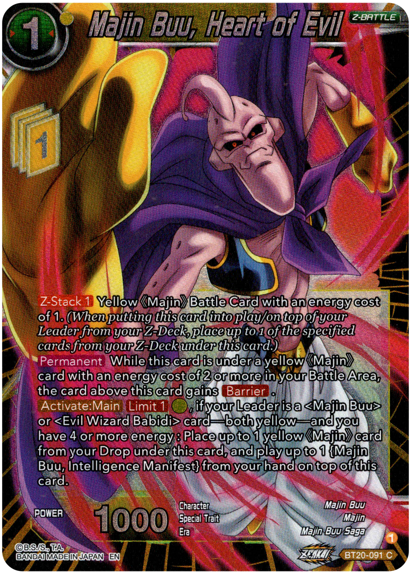 Majin Buu, Heart of Evil - BT20-091 C - Power Absorbed - Foil - Card Cavern