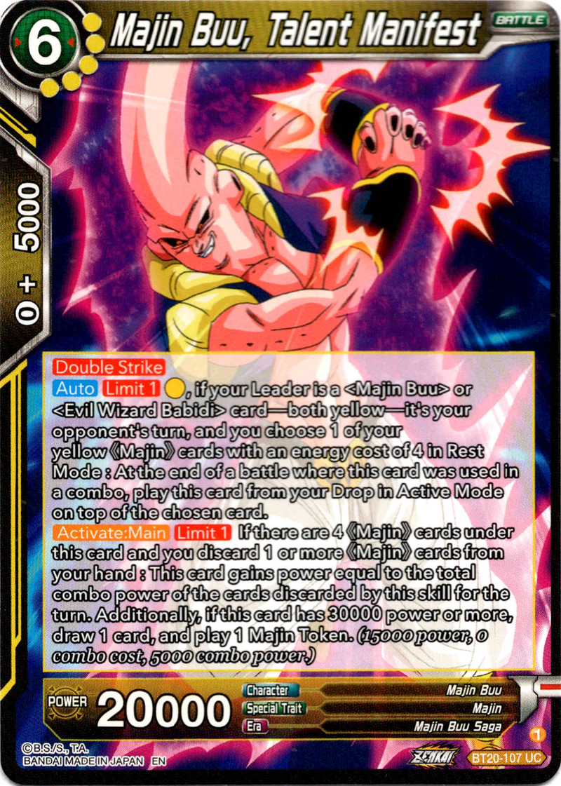 Majin Buu, Talent Manifest - BT20-107 UC - Power Absorbed - Card Cavern