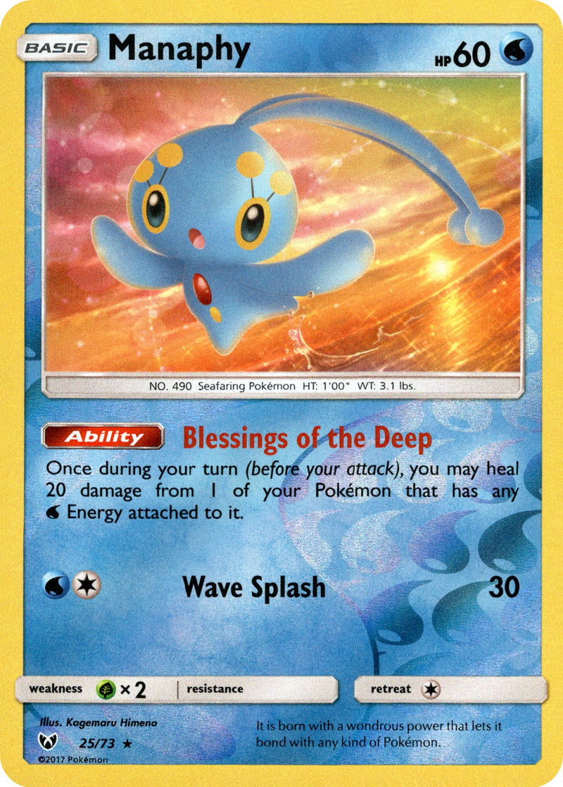 Manaphy - 25/73 - Shining Legends - Reverse Holo - Card Cavern