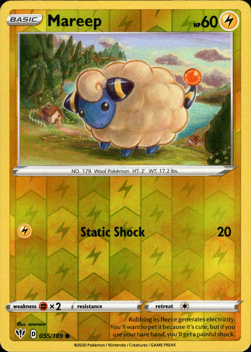 Mareep - 55/189 - Darkness Ablaze - Reverse Holo - Card Cavern