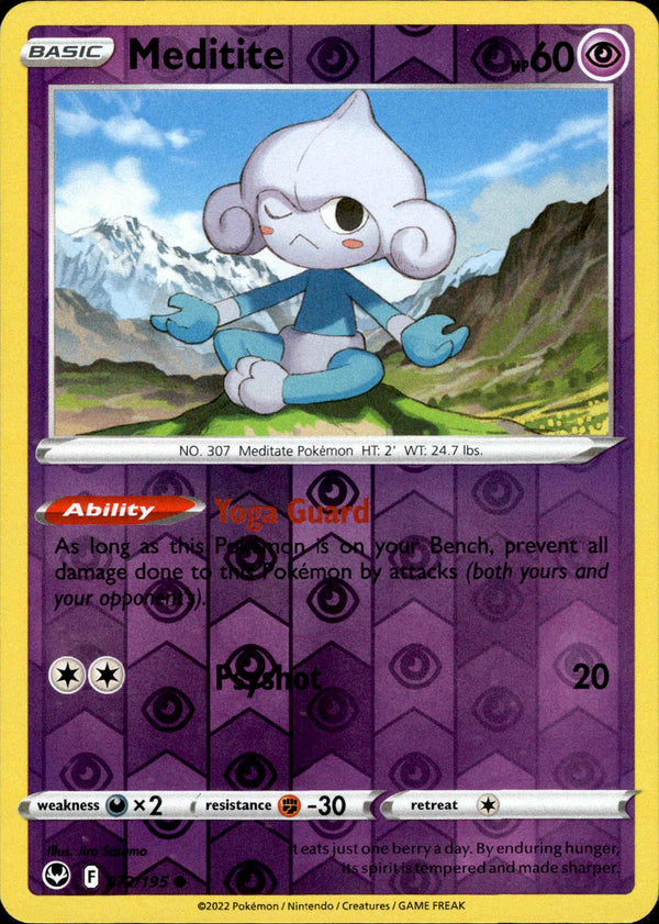 Meditite - 072/195 - Silver Tempest - Reverse Holo - Card Cavern