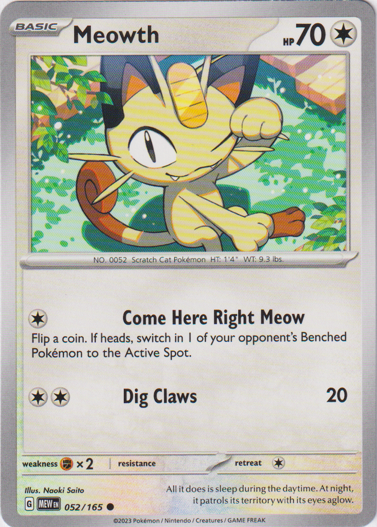 Meowth - 052/165 - Scarlet & Violet 151 - Card Cavern