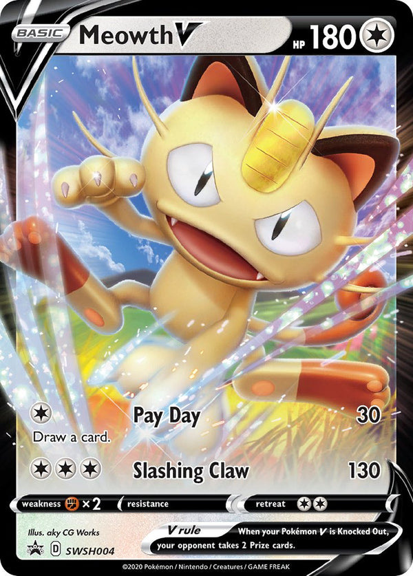 Meowth V - SWSH004 - Sword & Shield Promo - Card Cavern