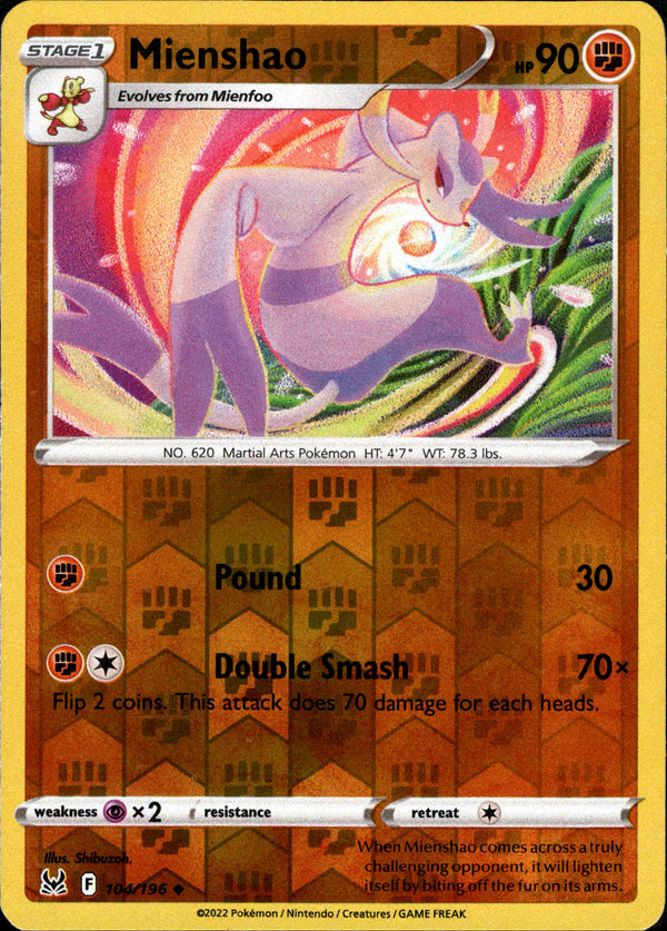 Mienshao - 104/196 - Lost Origin - Reverse Holo - Card Cavern