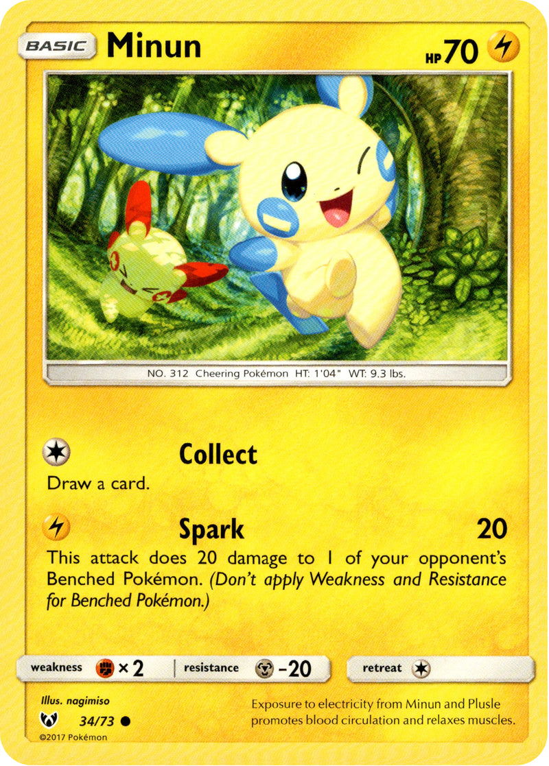 Minun - 34/73 - Shining Legends - Card Cavern