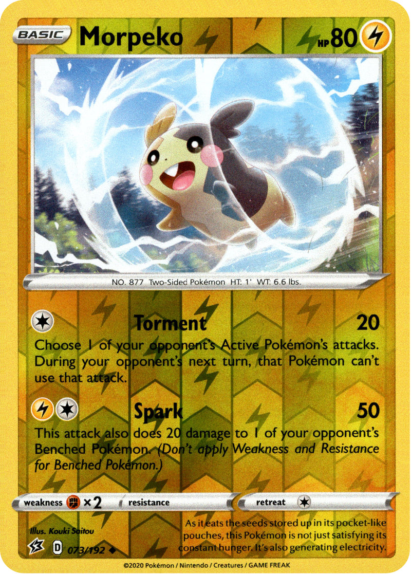 Morpeko - 73/192 - Rebel Clash - Reverse Holo - Card Cavern