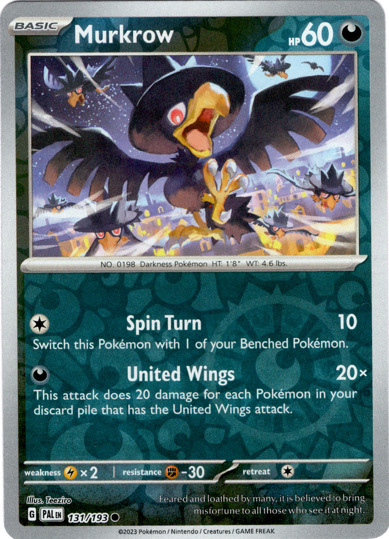 Murkrow - 131/193 - Paldea Evolved - Reverse Holo - Card Cavern