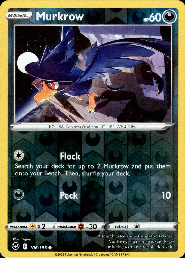 Murkrow - 106/195 - Silver Tempest - Reverse Holo - Card Cavern