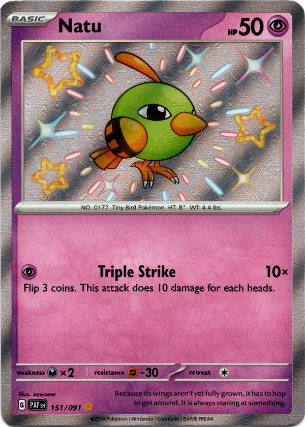 Natu - 151/091 - Paldean Fates - Holo - Card Cavern