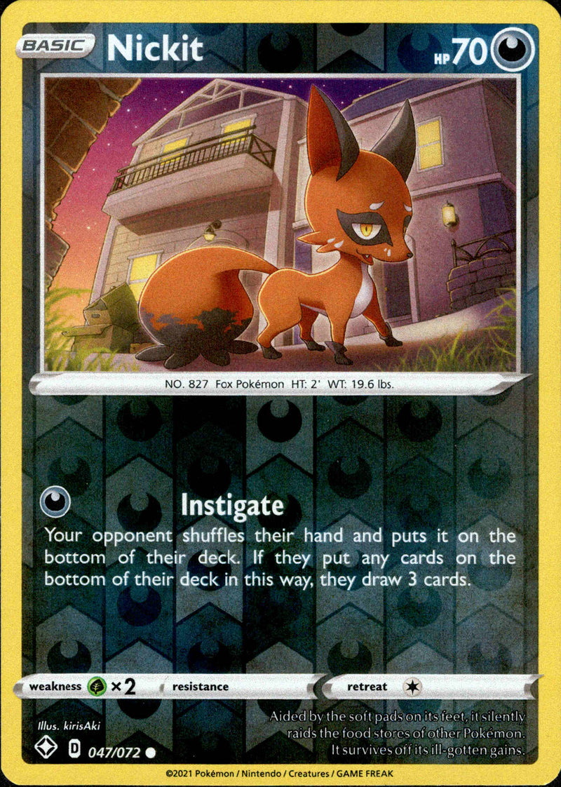 Nickit - 047/072 - Shining Fates - Reverse Holo - Card Cavern