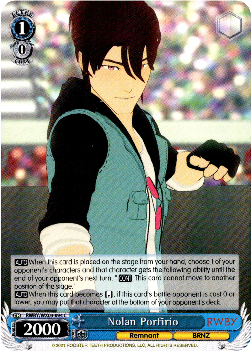 Nolan Porfirio - RWBY/WX03-094 - RWBY - Card Cavern