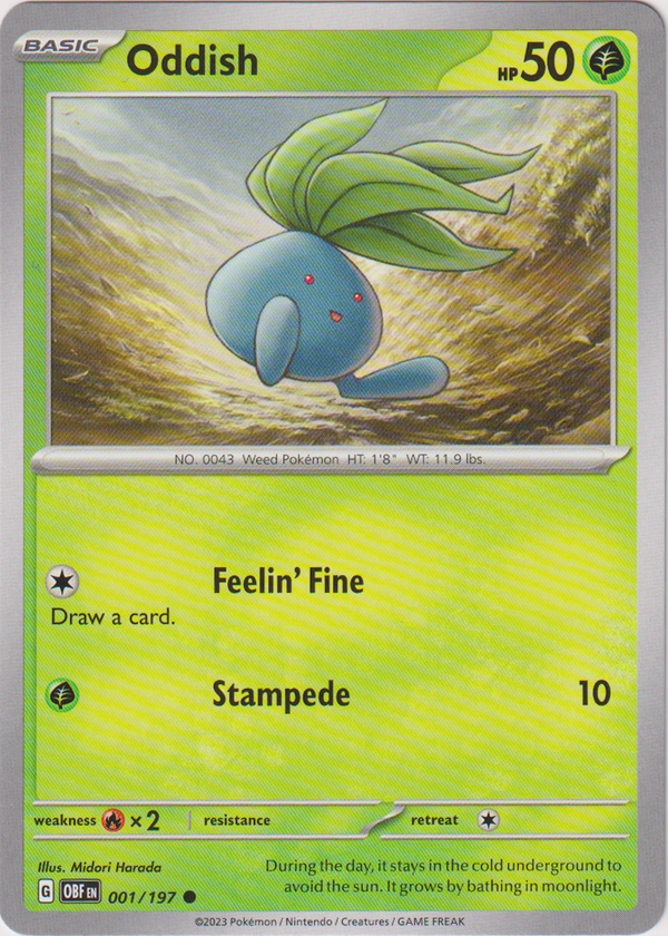 Oddish - 001/197 - Obsidian Flames - Card Cavern