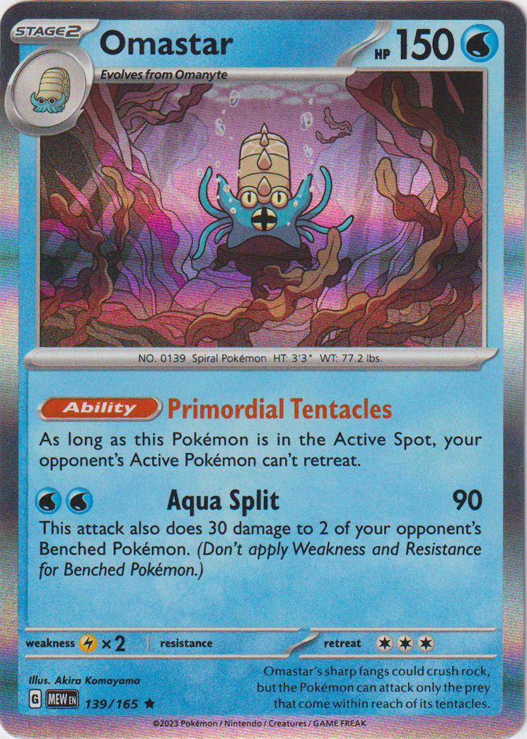 Omastar - 139/165 - Scarlet & Violet 151 - Holo - Card Cavern