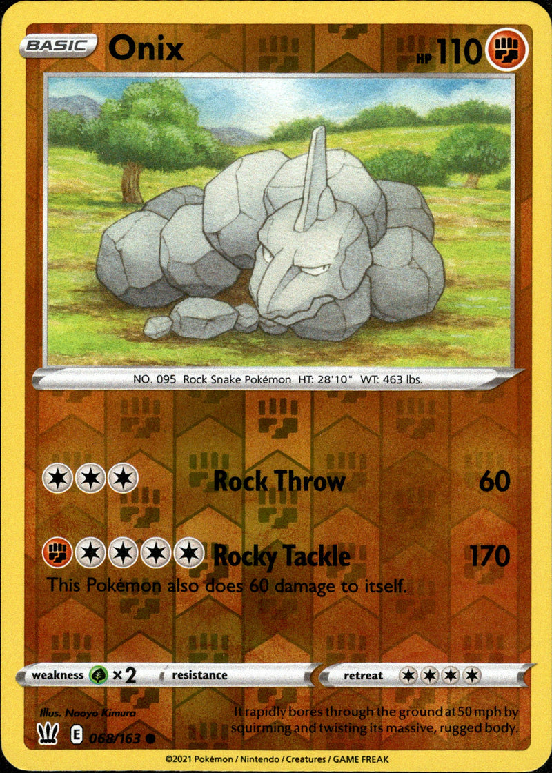 Onix - 068/163 - Battle Styles - Reverse Holo - Card Cavern