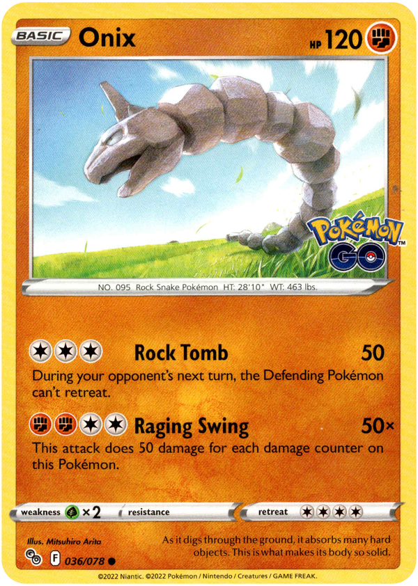Onix (Pokémon GO 036/078) – TCG Collector