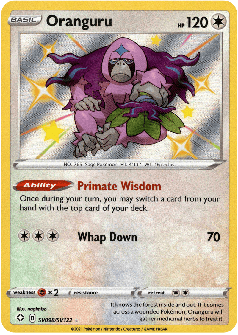 Oranguru - SV098/SV122 - Shining Fates - Holo - Card Cavern