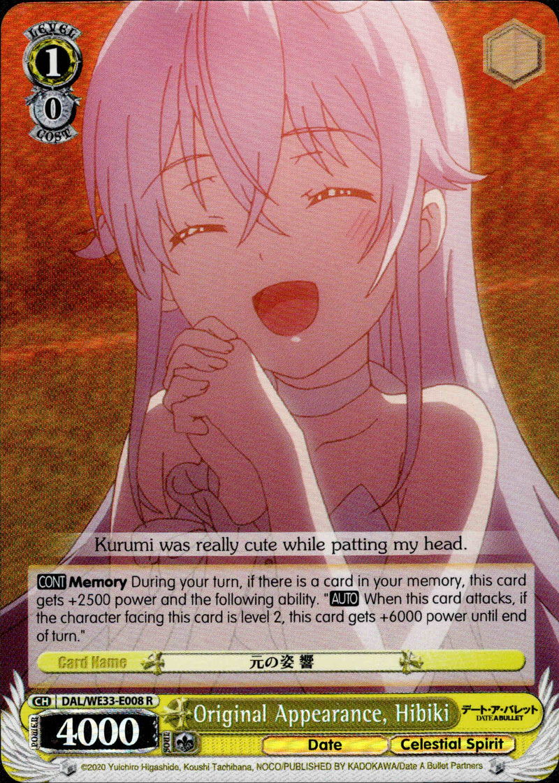 Original Appearance, Hibiki - DAL/WE33-E008 - Date A Bullet - Foil - Card Cavern