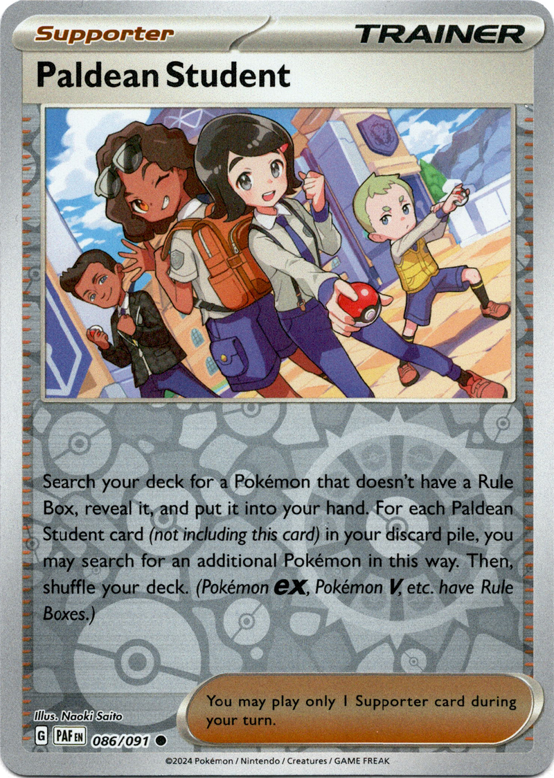 Paldean Student - 086/091 - Paldean Fates - Reverse Holo - Card Cavern