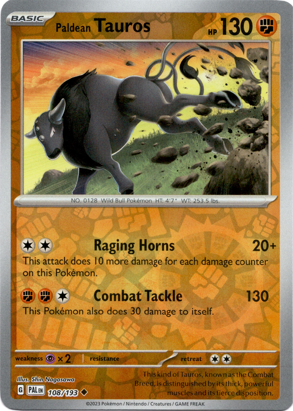 Paldean Tauros - 108/193 - Paldea Evolved - Reverse Holo - Card Cavern