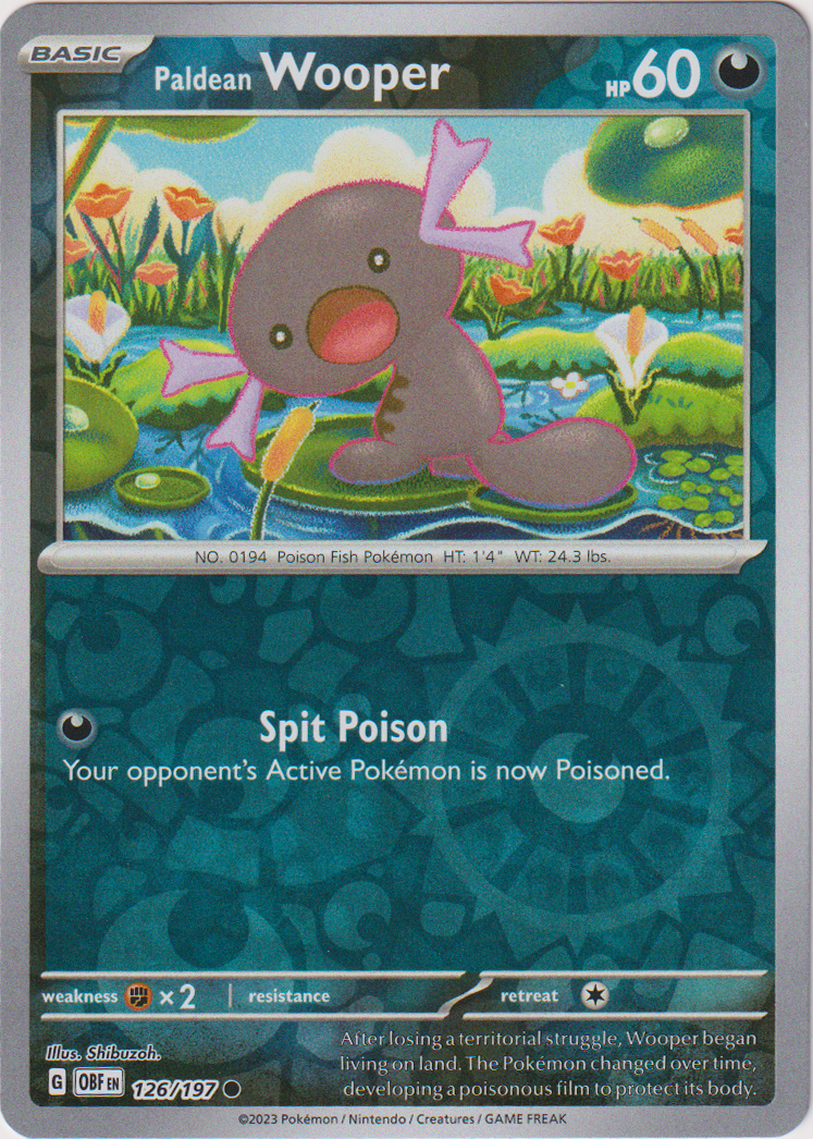 Paldean Wooper - 126/197 - Obsidian Flames - Reverse Holo - Card Cavern