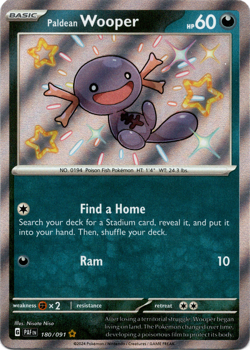 Paldean Wooper - 180/091 - Paldean Fates - Holo - Card Cavern