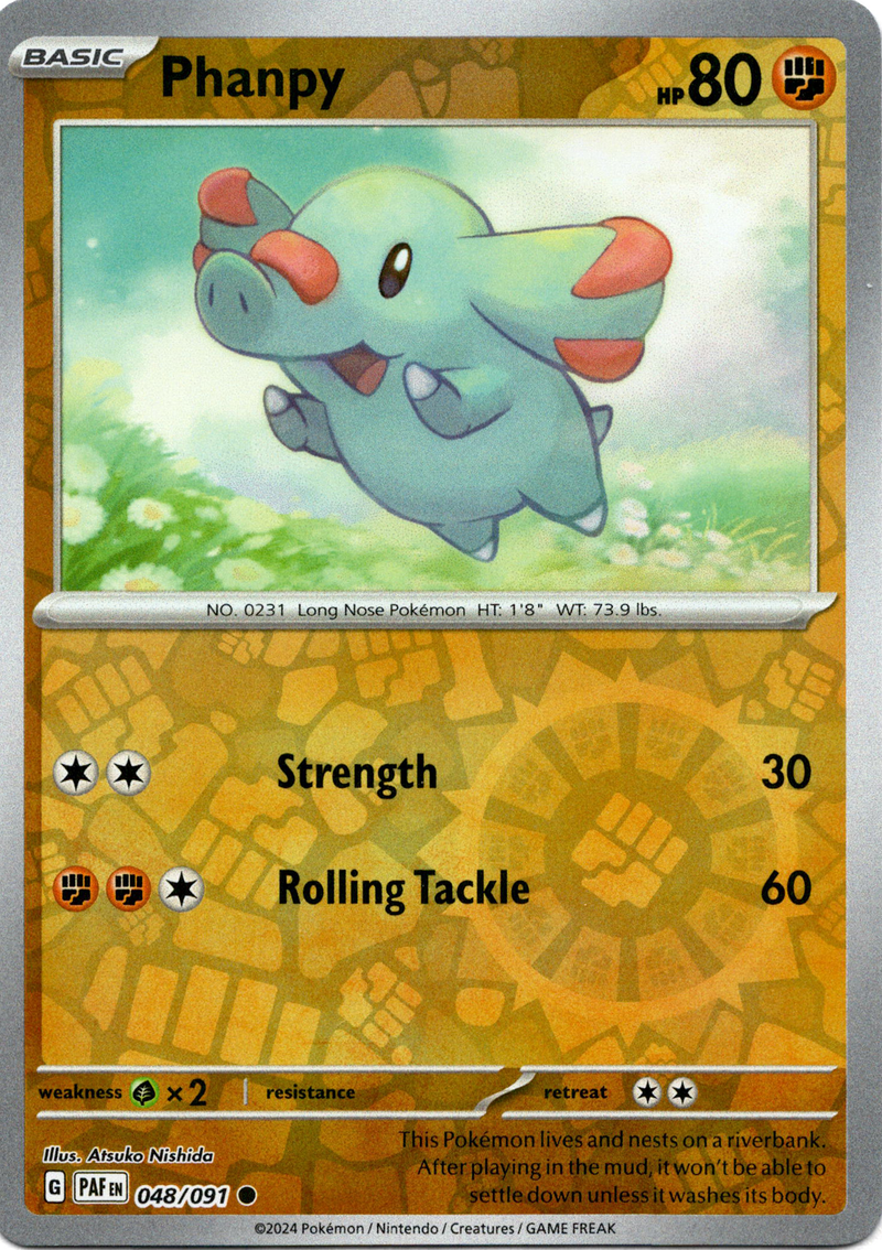 Phanpy - 048/091 - Paldean Fates - Reverse Holo - Card Cavern